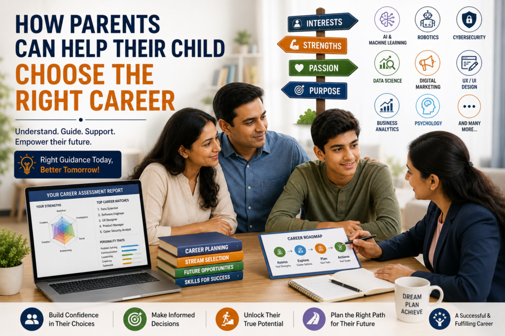 Parents helping their child choose the right career